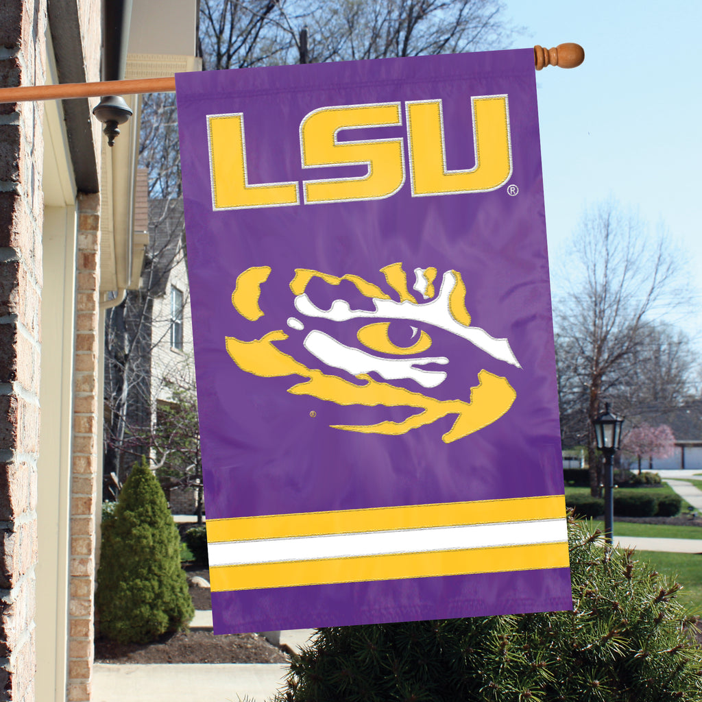 LSU Tigers Applique Banner Flag