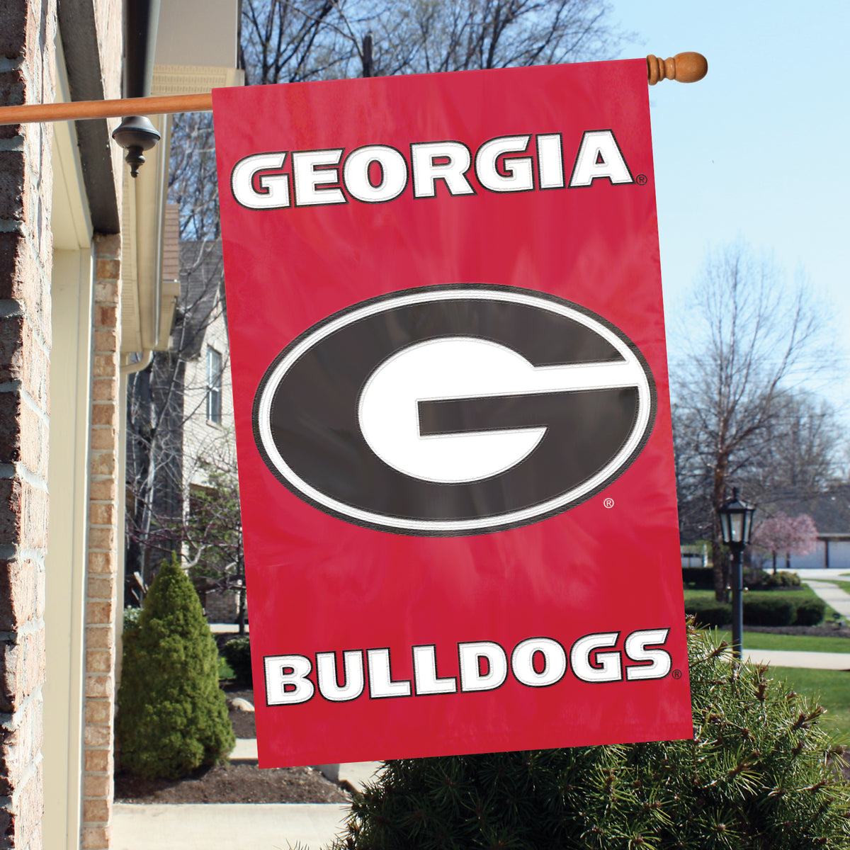 Georgia Bulldogs Applique Banner Flag