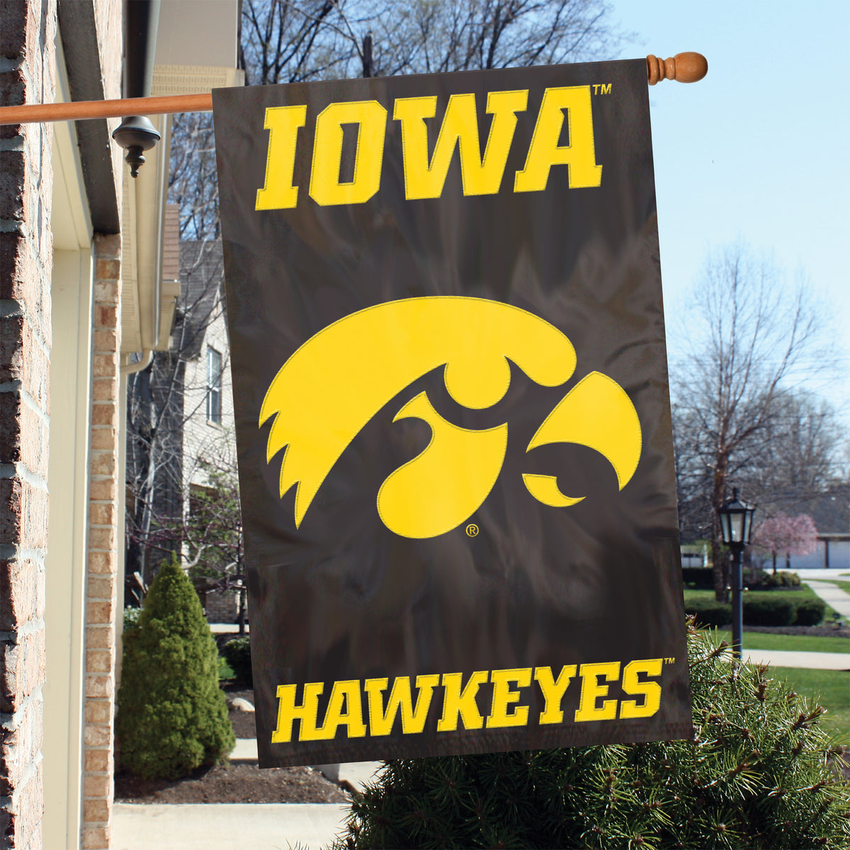 Iowa Hawkeyes Applique Banner Flag