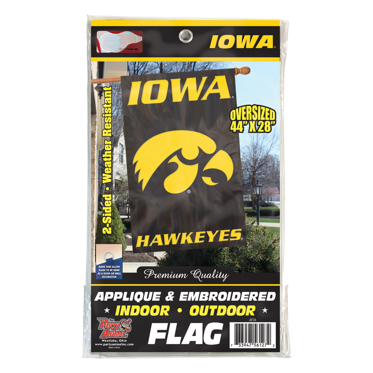 Iowa Hawkeyes Applique Banner Flag