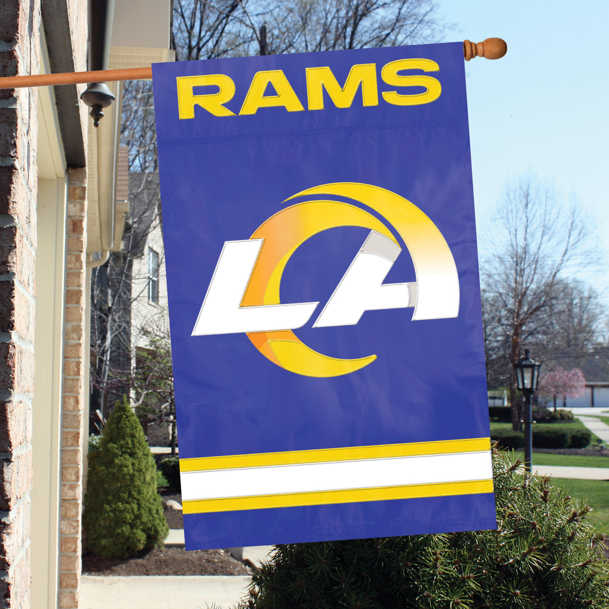 Los Angeles Rams Applique Banner Flag