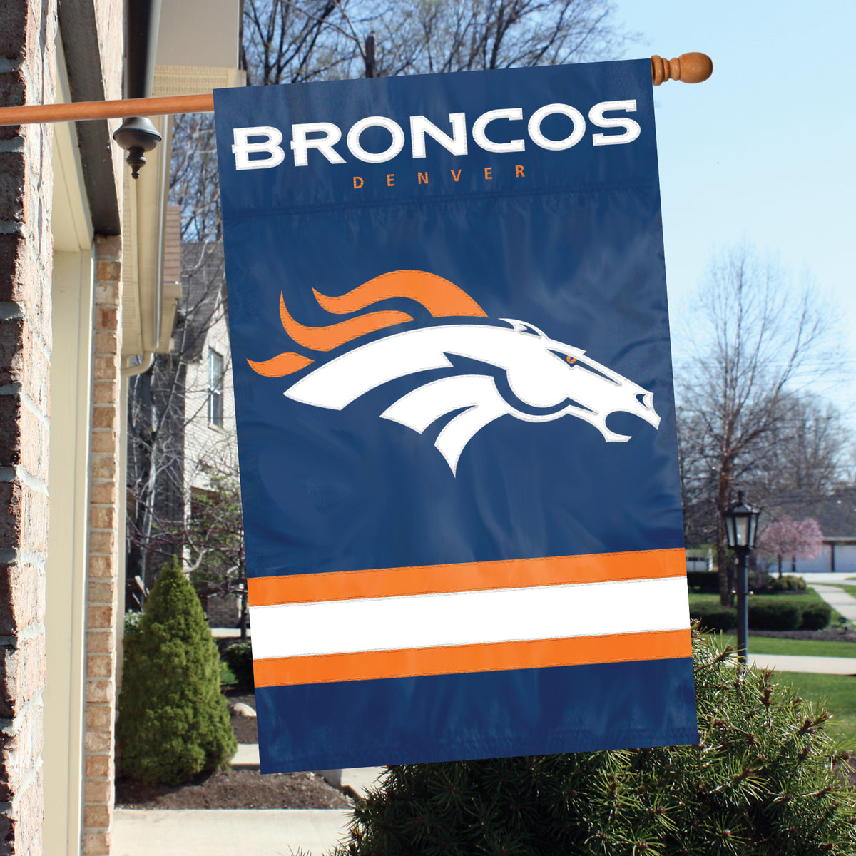 Denver Broncos Applique Banner Flag