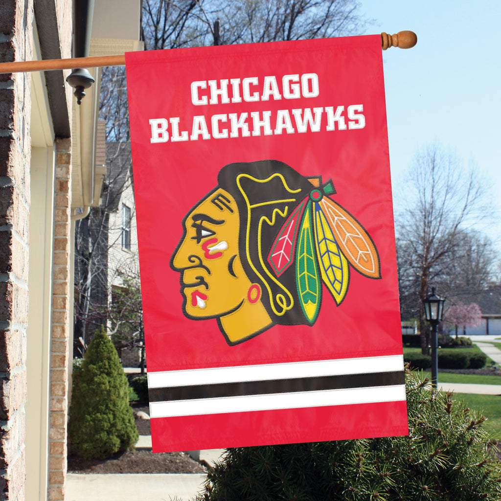 Chicago Blackhawks Applique Banner Flag