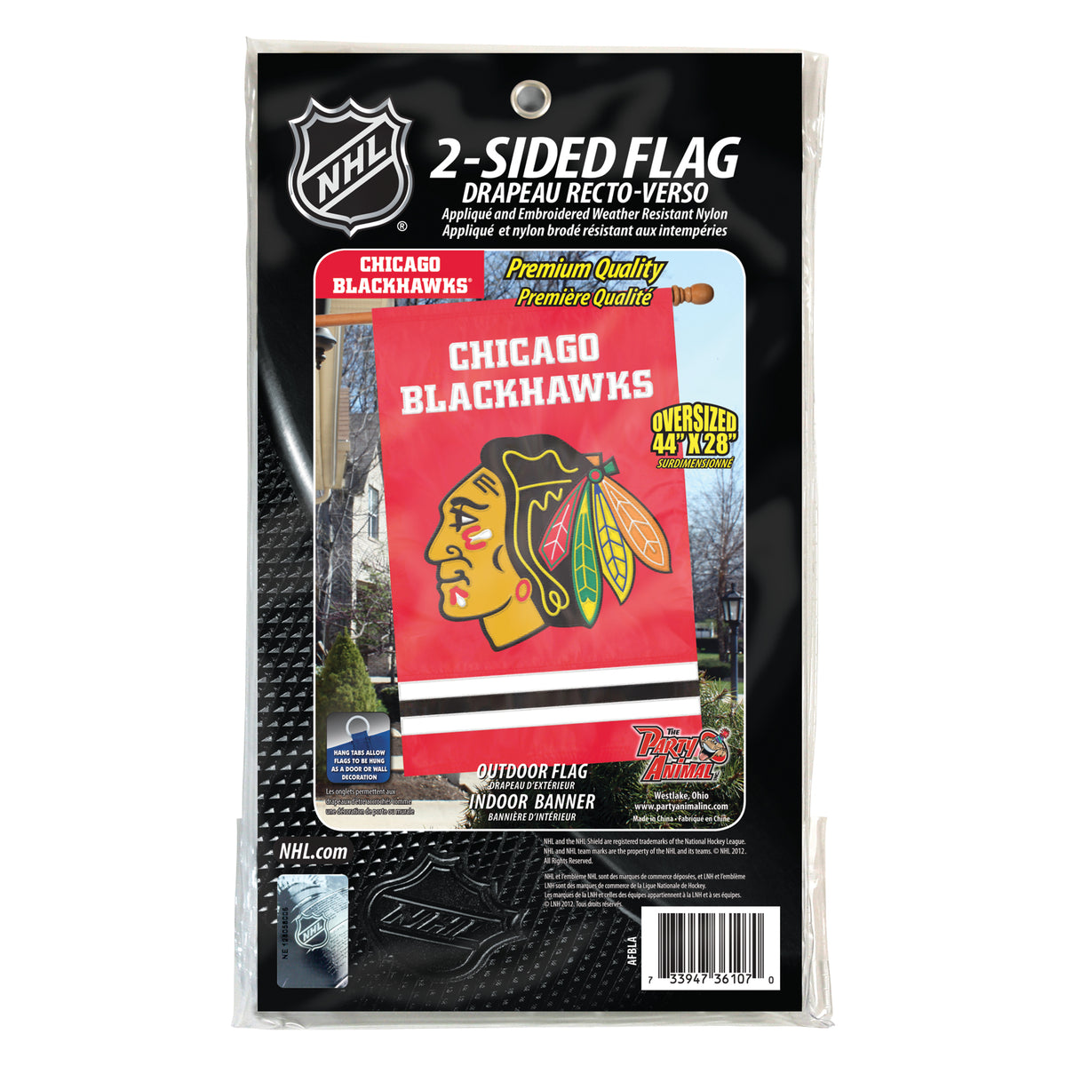 Chicago Blackhawks Applique Banner Flag