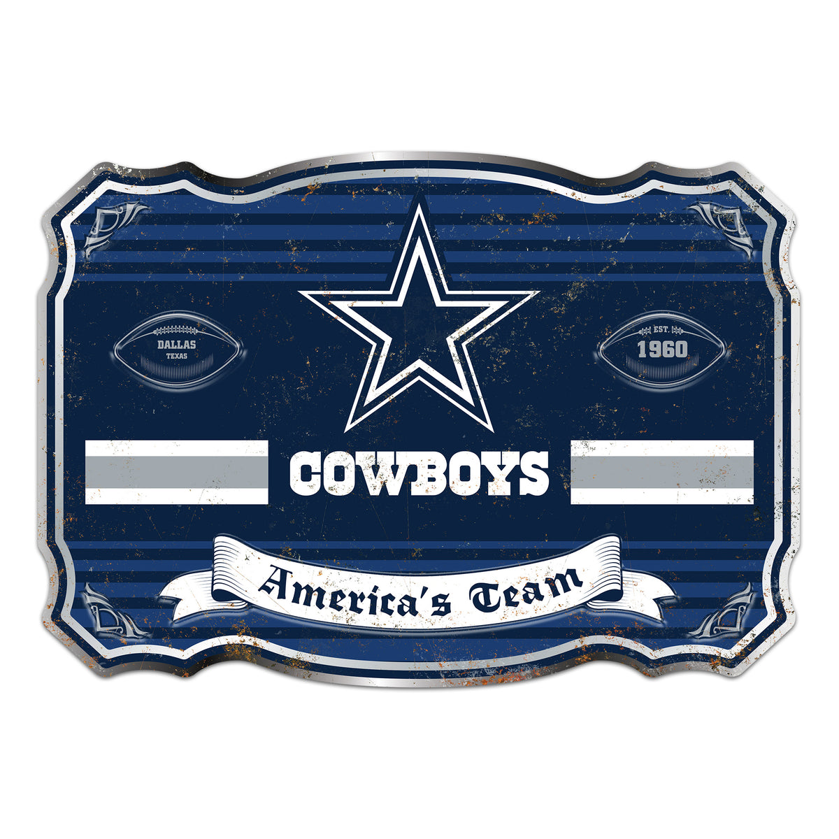 Dallas Cowboys Embossed Metal Sign