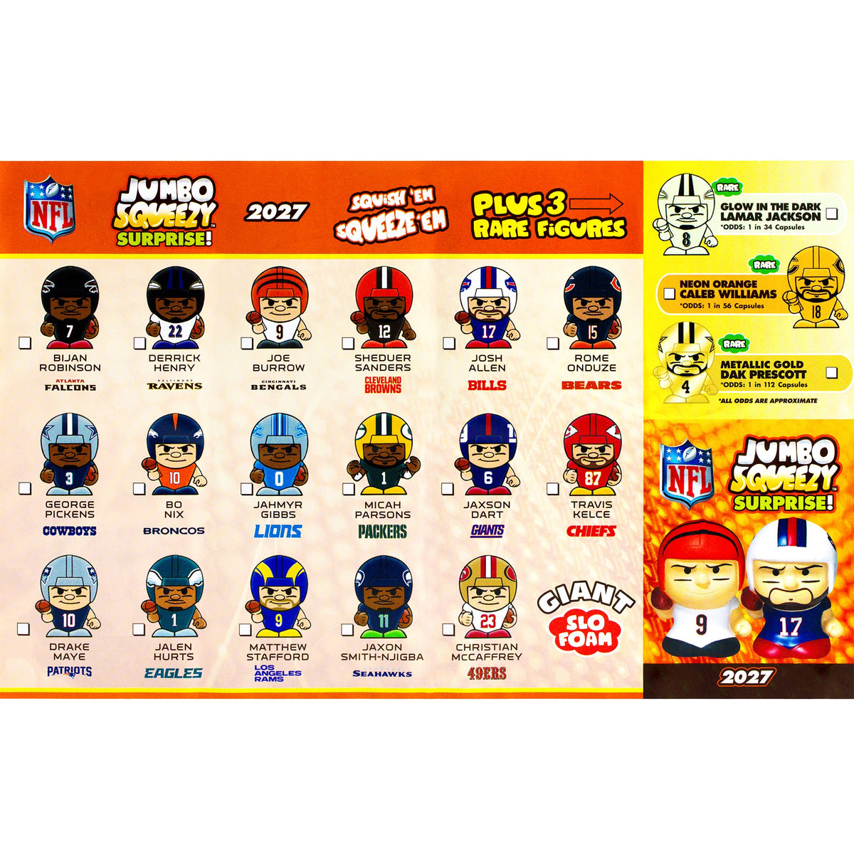 NFL Jumbo Squeezy Capsule Display 2027 - 18ct