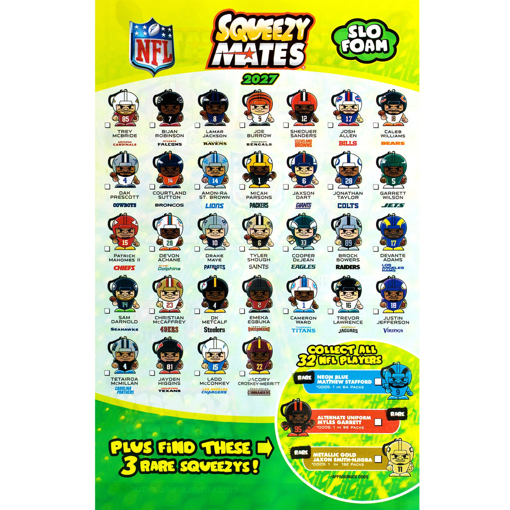 SqueezyMates NFL 2027 Gravity Feed Display