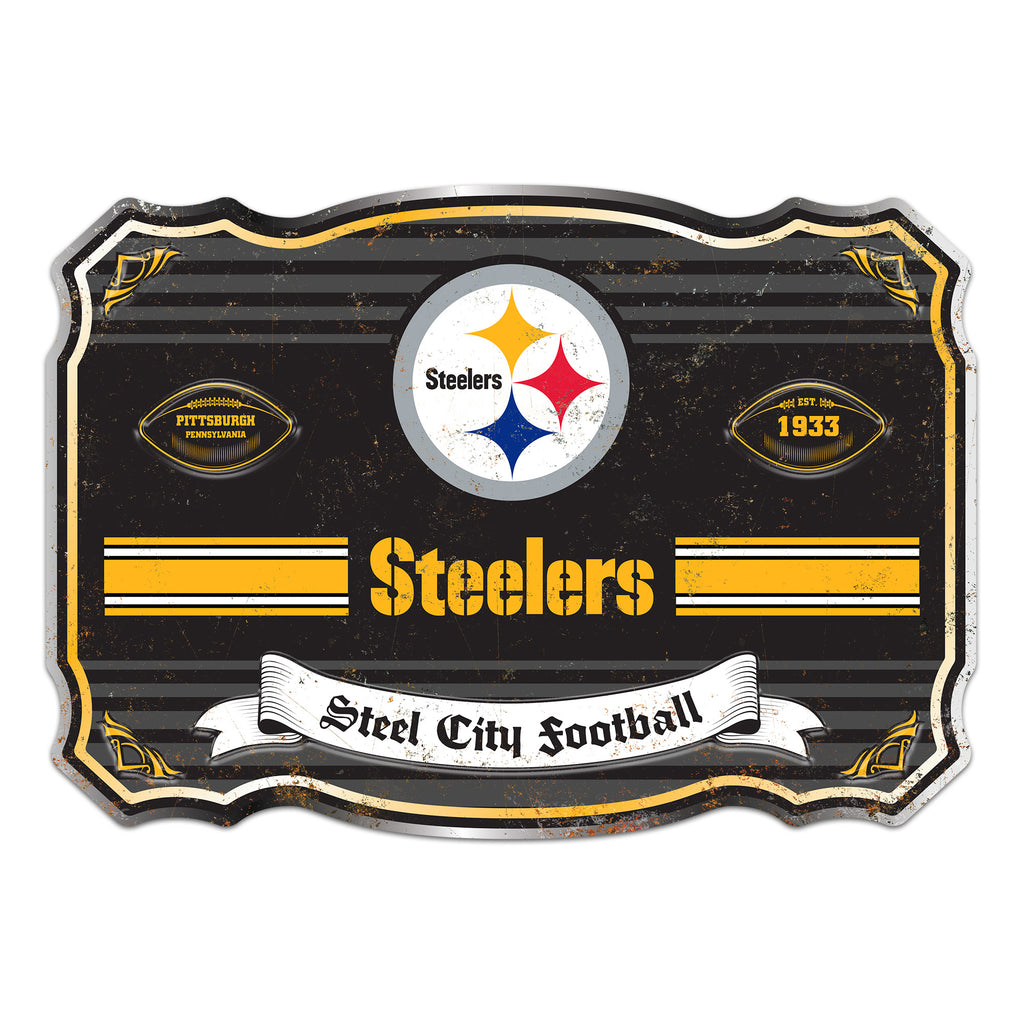 Pittsburgh Steelers Embossed Metal Sign