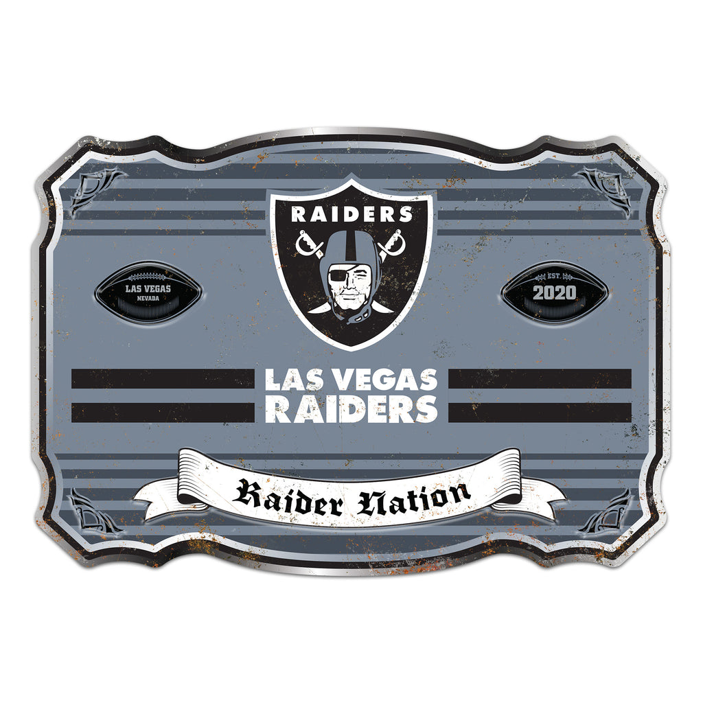 Las Vegas Raiders Embossed Metal Sign