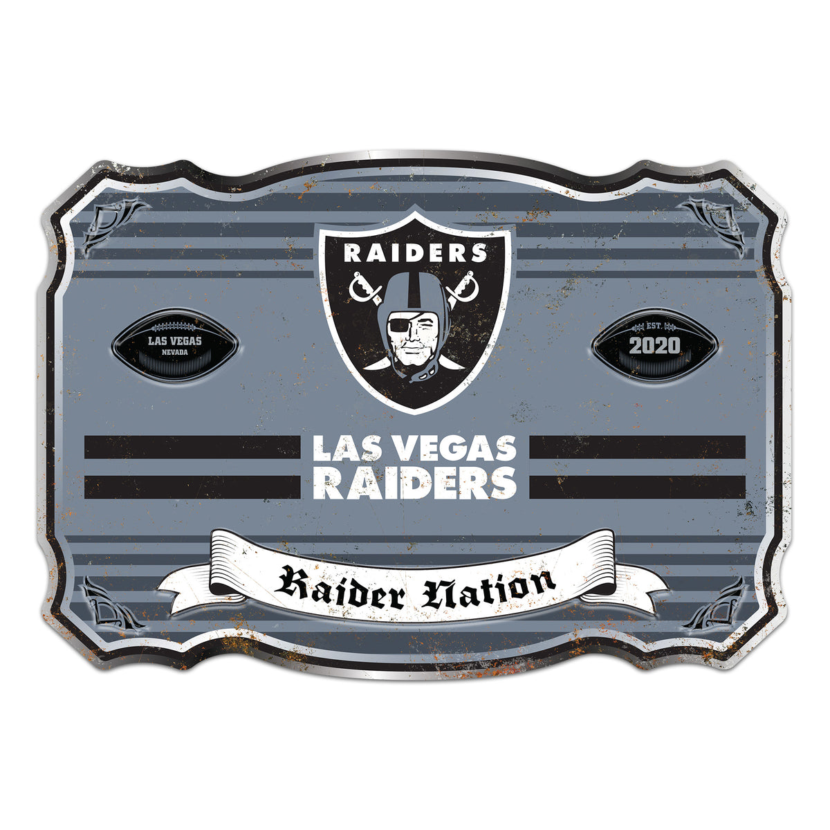 Las Vegas Raiders Embossed Metal Sign