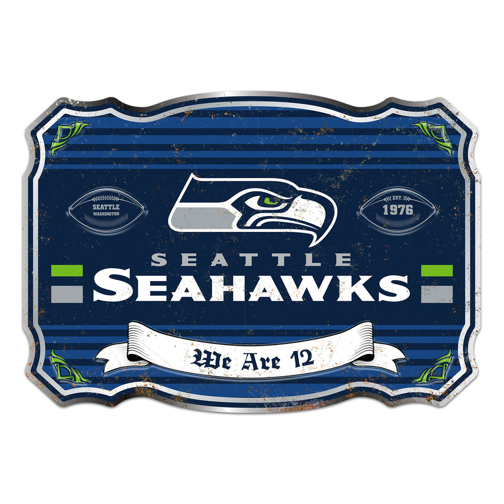 Seattle Seahawks Embossed Metal Sign