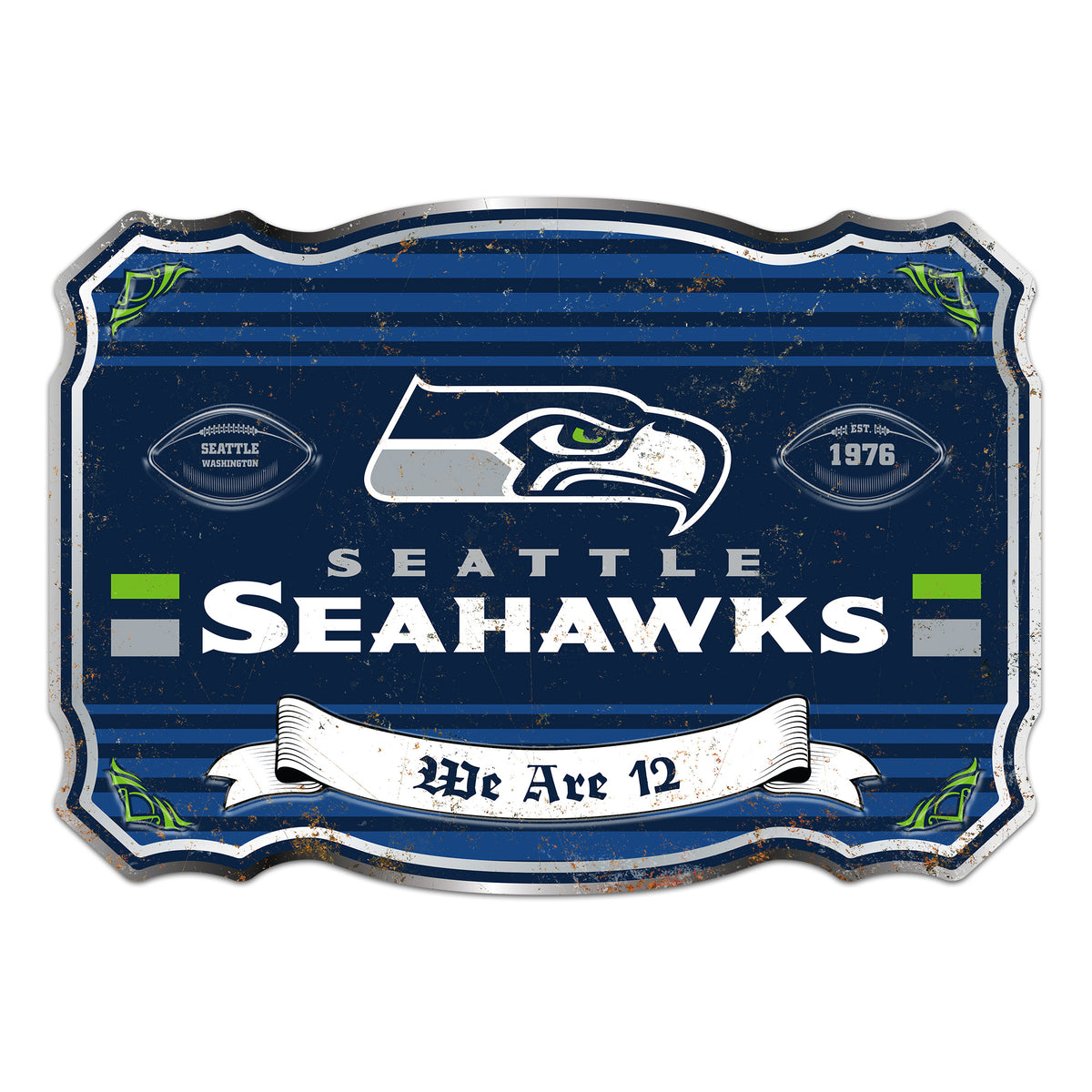 Seattle Seahawks Embossed Metal Sign