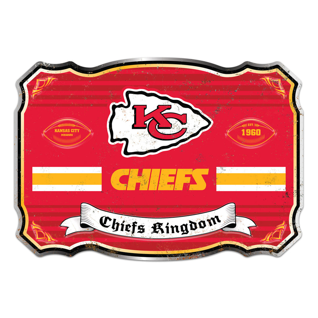 Kansas City Chiefs Embossed Metal Sign