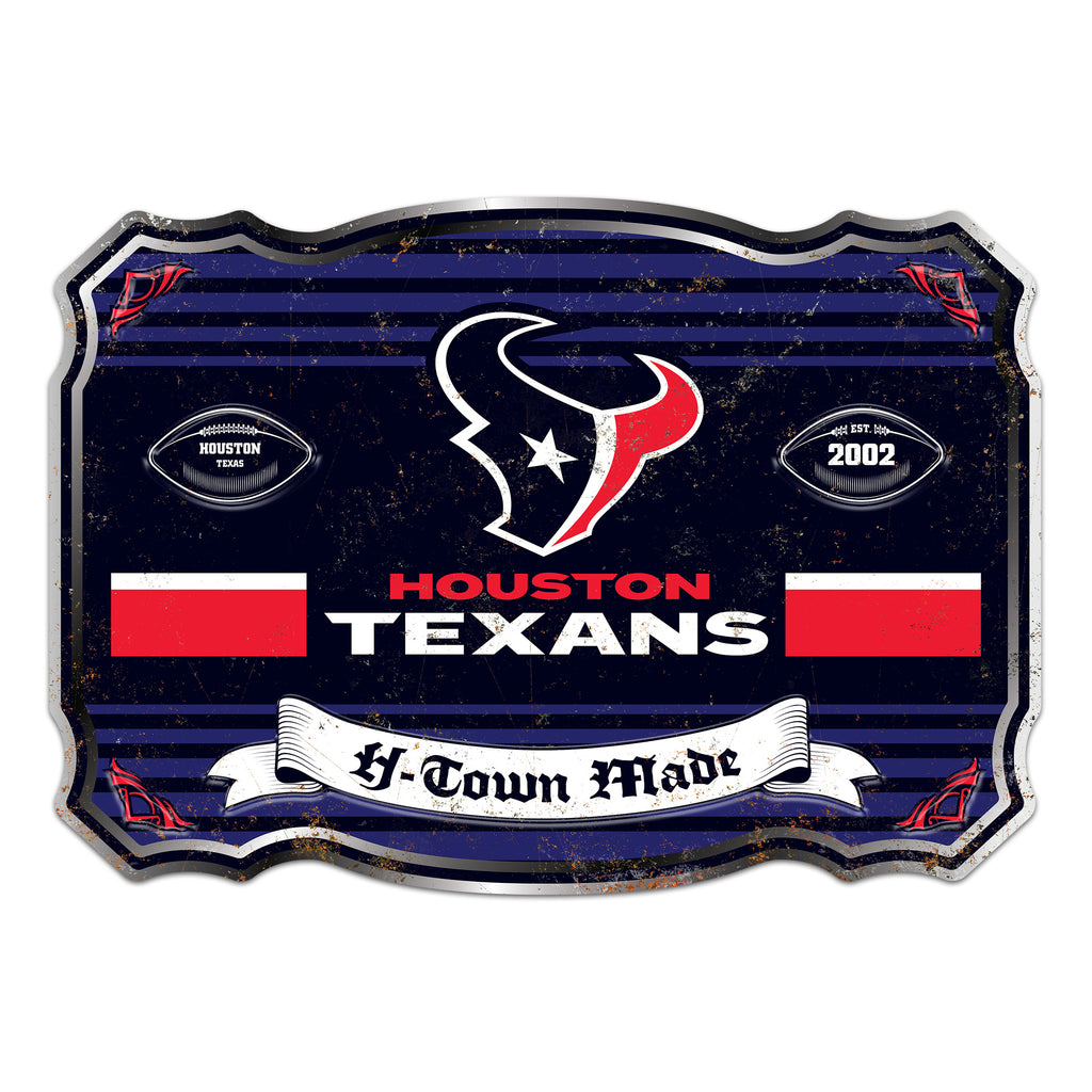 Houston Texans Embossed Metal Sign