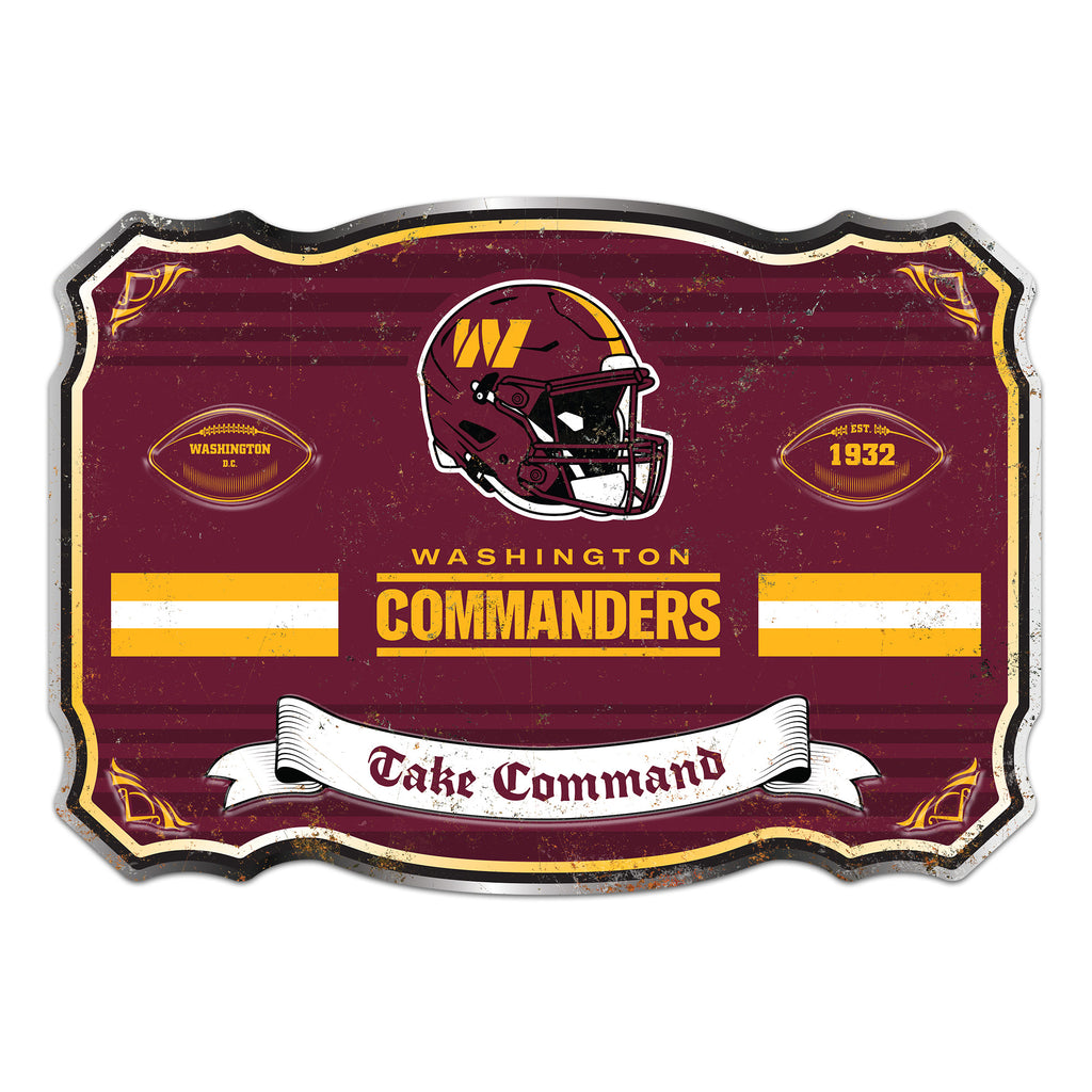 Washington Commanders Embossed Metal Sign