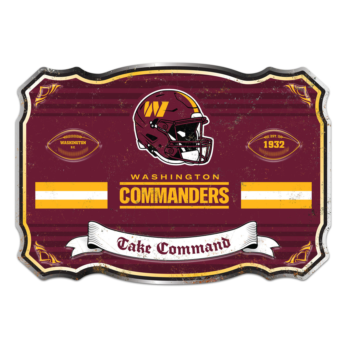 Washington Commanders Embossed Metal Sign