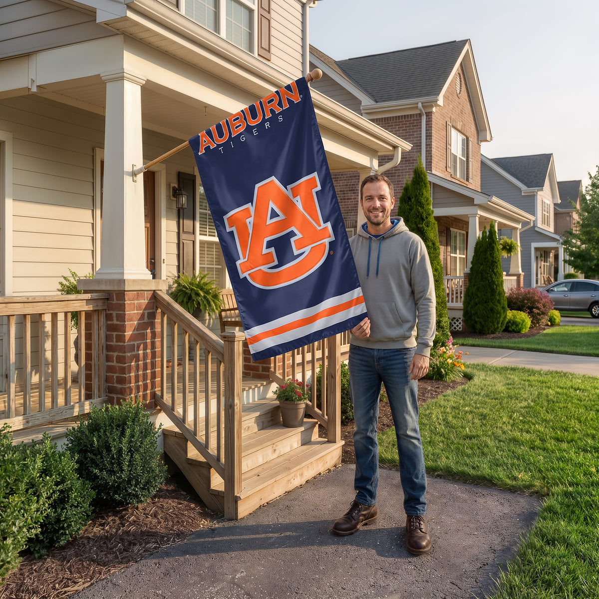 Auburn Tigers Applique Banner Flag