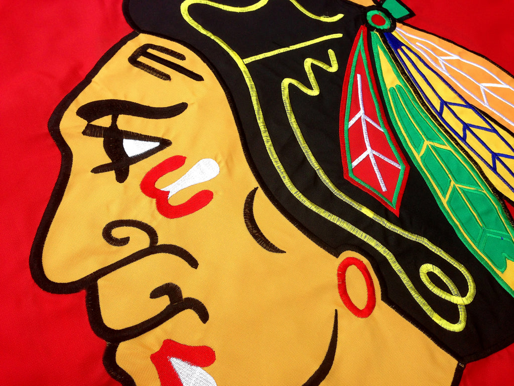 Chicago Blackhawks Applique Banner Flag