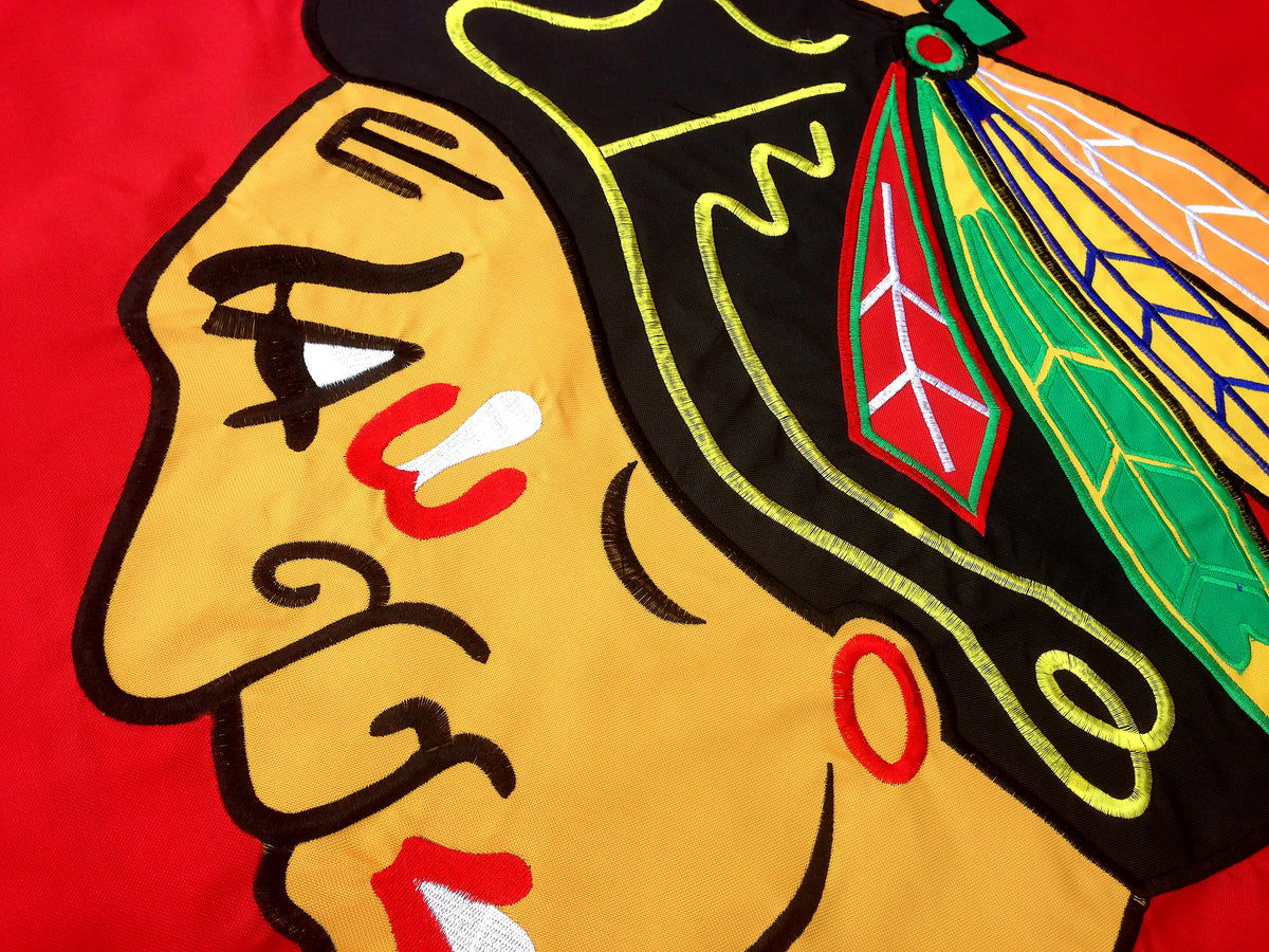 Chicago Blackhawks Applique Banner Flag