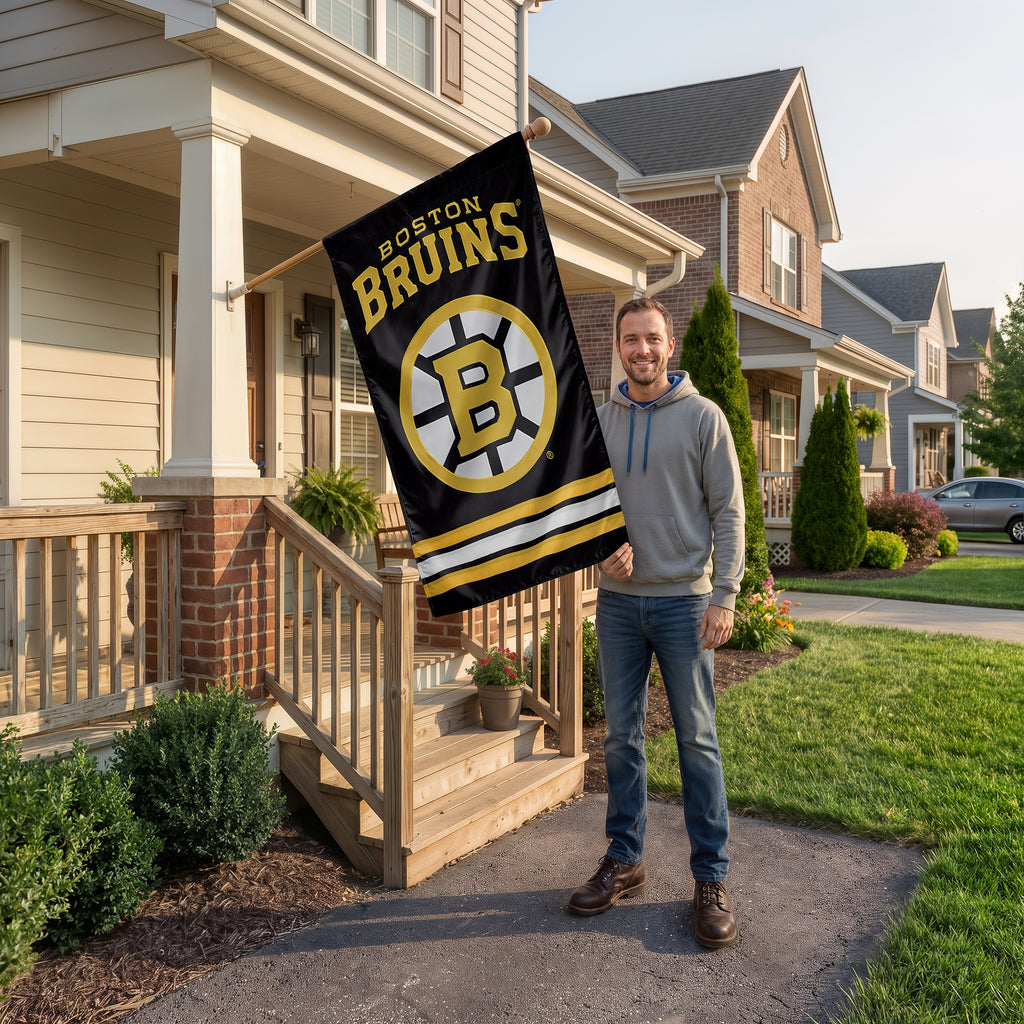 Boston Bruins Applique Banner Flag