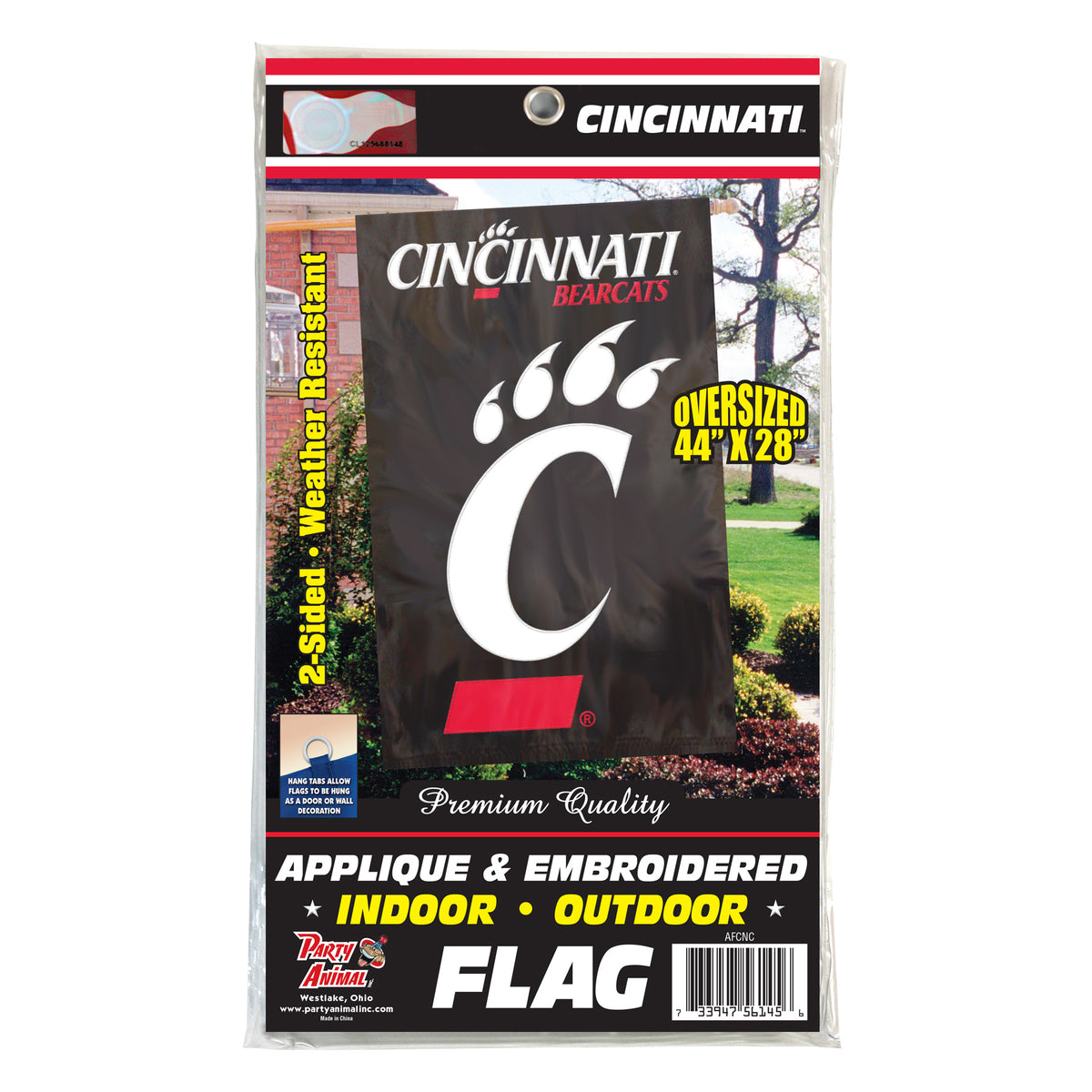 Cincinnati Bearcats Applique Banner Flag