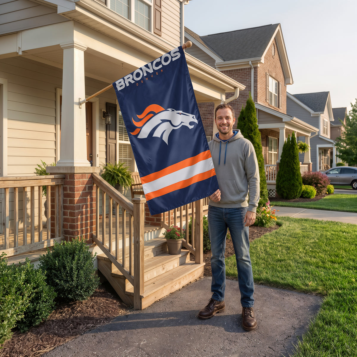 Denver Broncos Applique Banner Flag