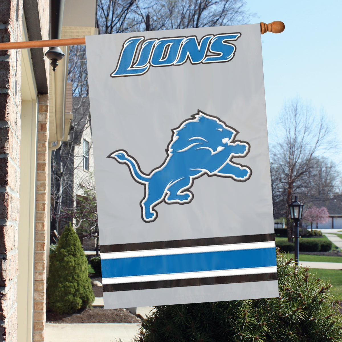 Detroit Lions Applique Banner Flag