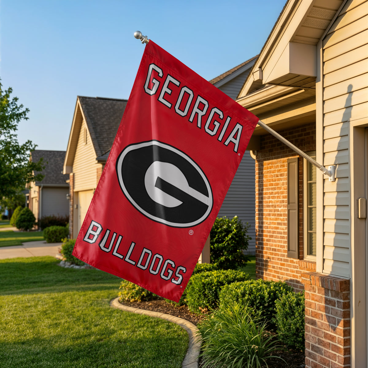 Georgia Bulldogs Applique Banner Flag