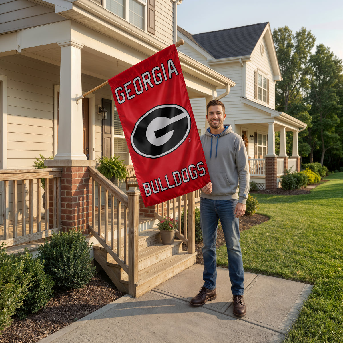 Georgia Bulldogs Applique Banner Flag