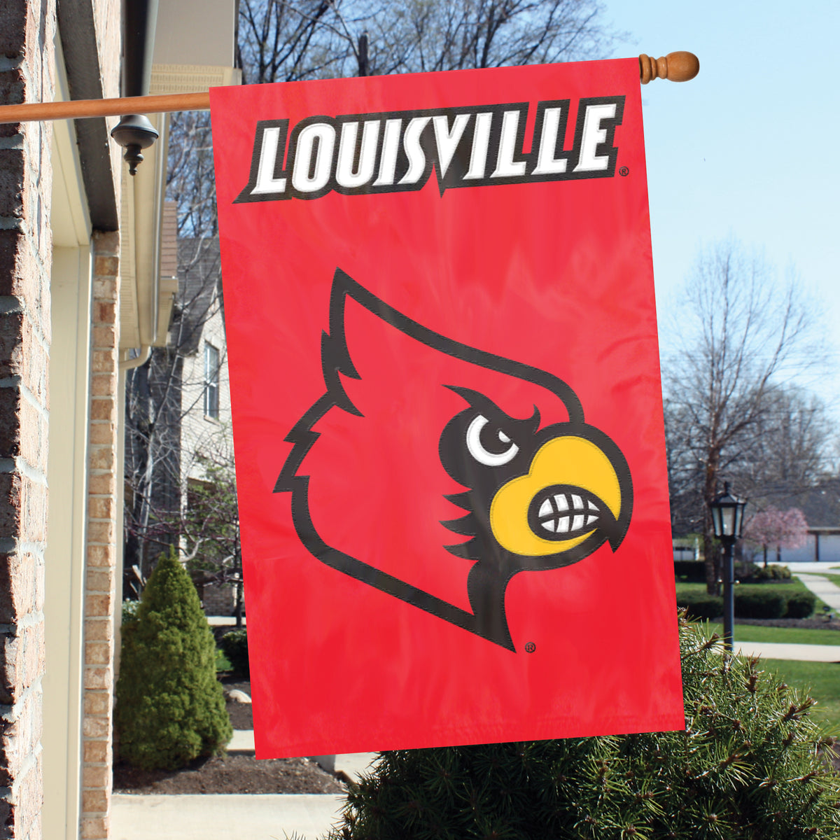Louisville Cardinals Applique Banner Flag