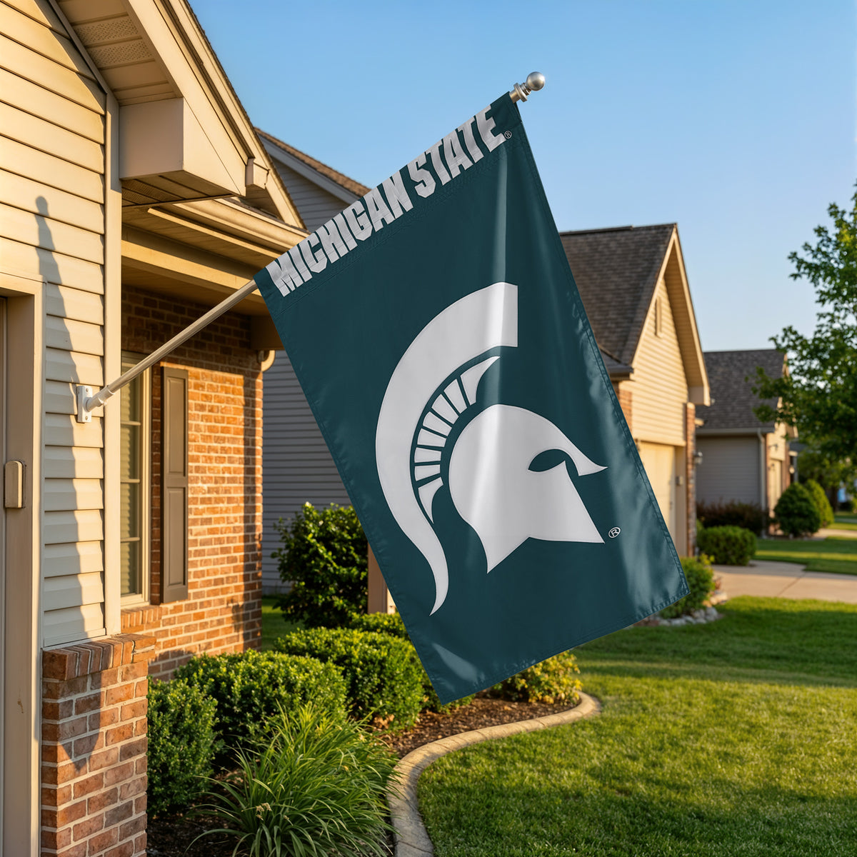 Michigan State Spartans Applique Banner Flag
