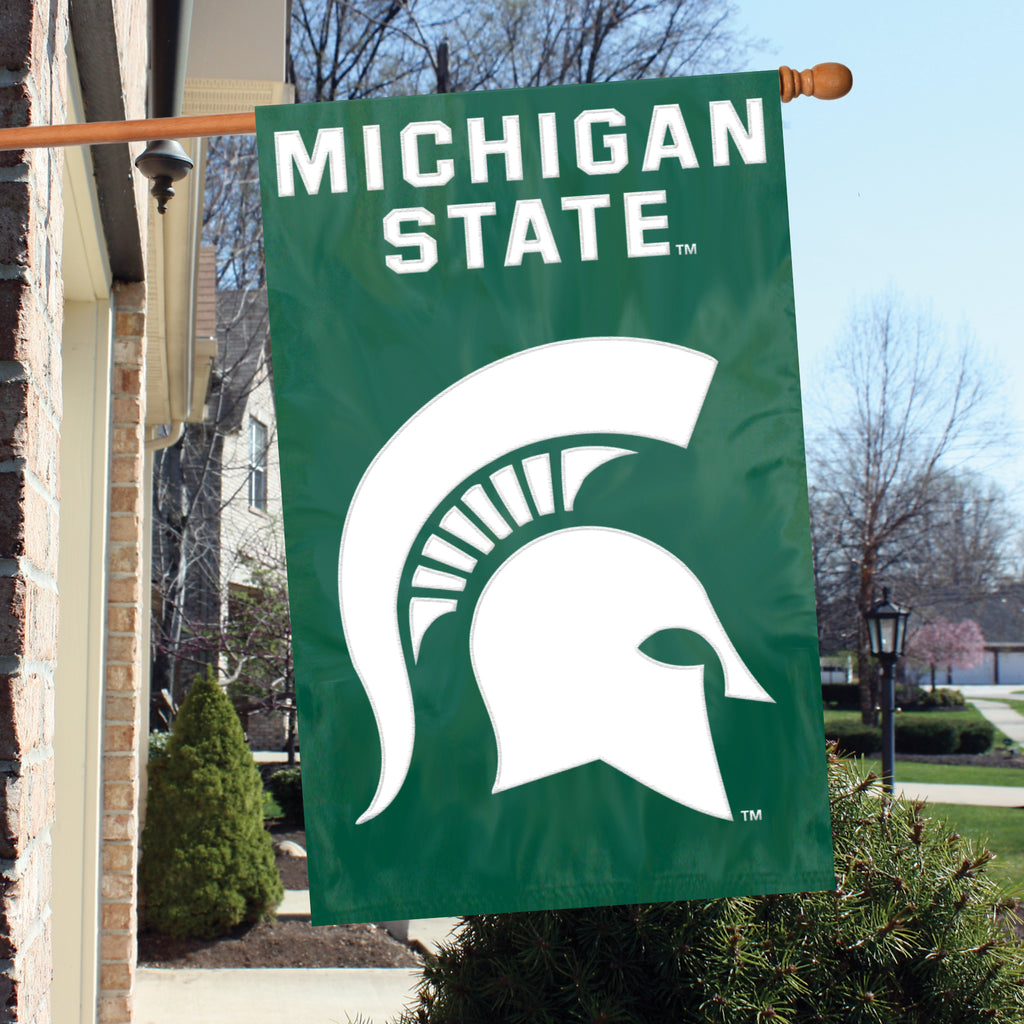 Michigan State Spartans Applique Banner Flag