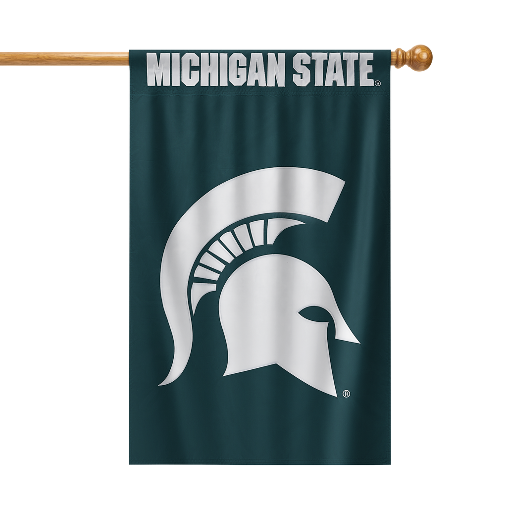 Michigan State Spartans Applique Banner Flag