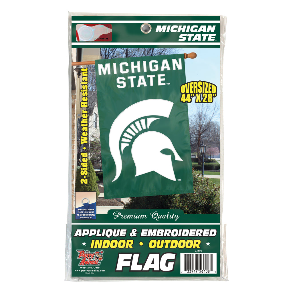 Michigan State Spartans Applique Banner Flag