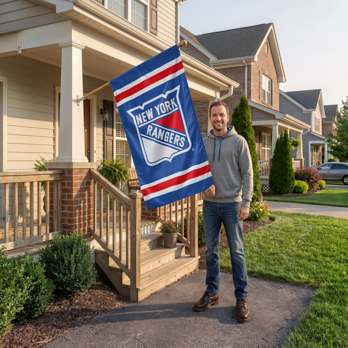 New York Rangers Applique Banner Flag