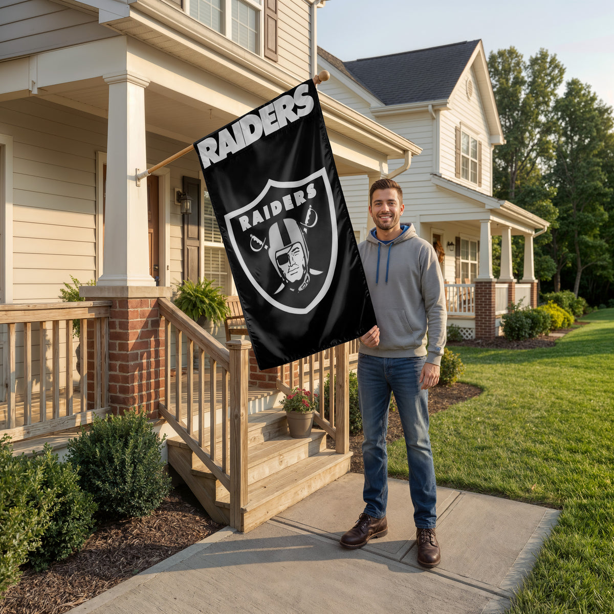 Las Vegas Raiders Applique Banner Flag