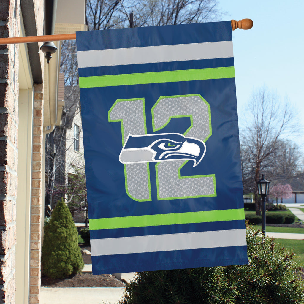 Seattle Seahawks Applique Banner Flag