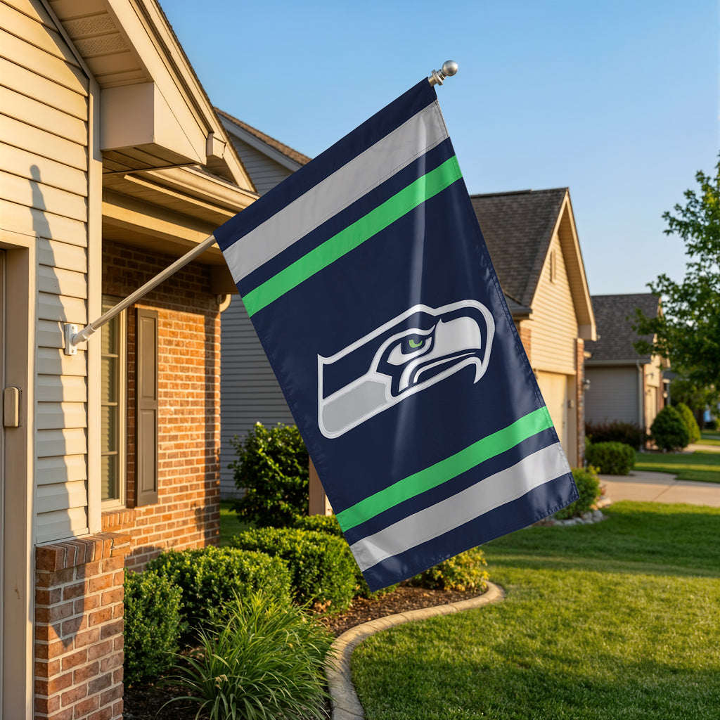 Seattle Seahawks Applique Banner Flag