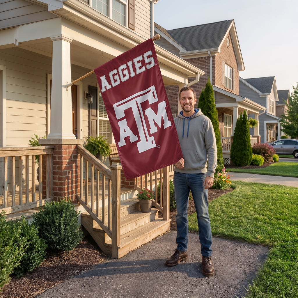Texas A & M Aggies Applique Banner Flag