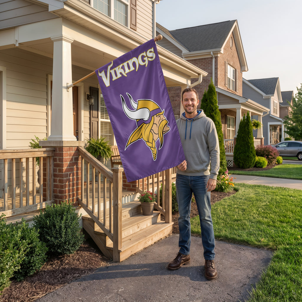 Minnesota Vikings Applique Banner Flag