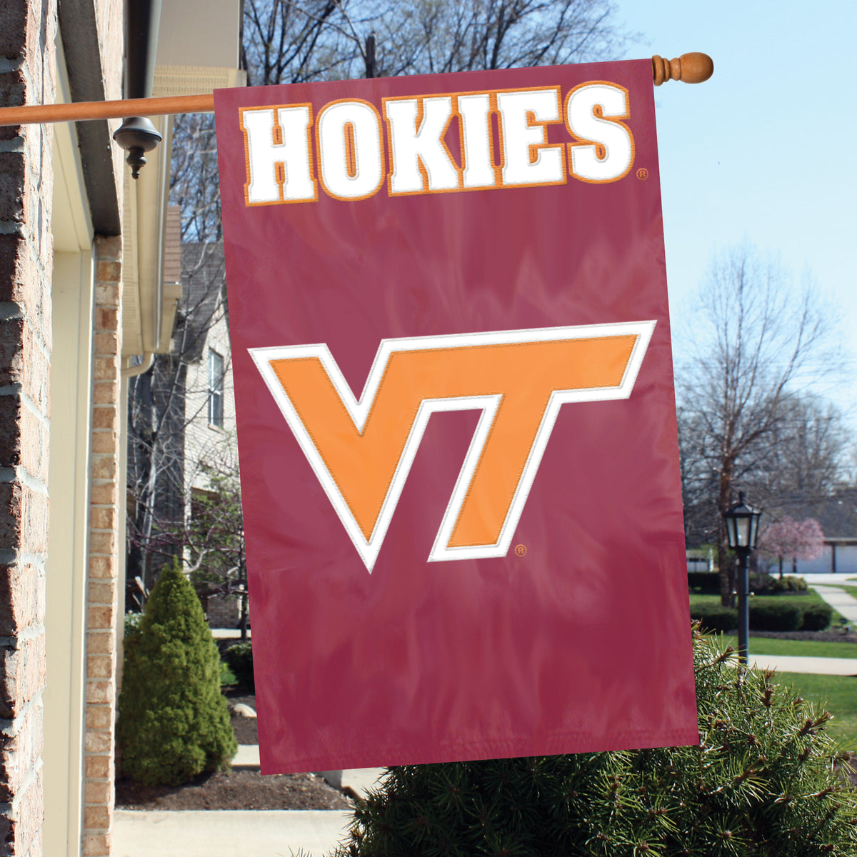 Virgina Tech Hokies Applique Banner Flag
