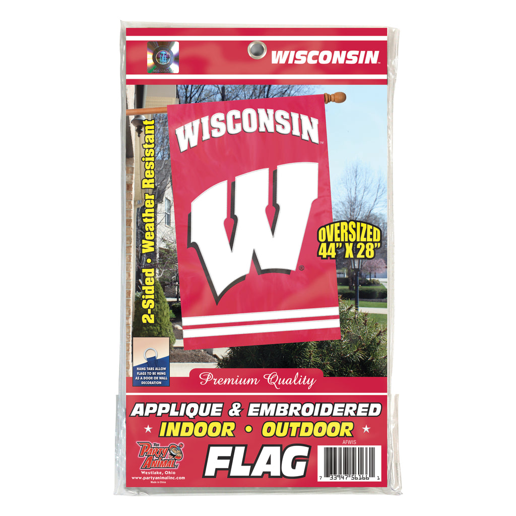 Wisconsin Badgers Applique Banner Flag