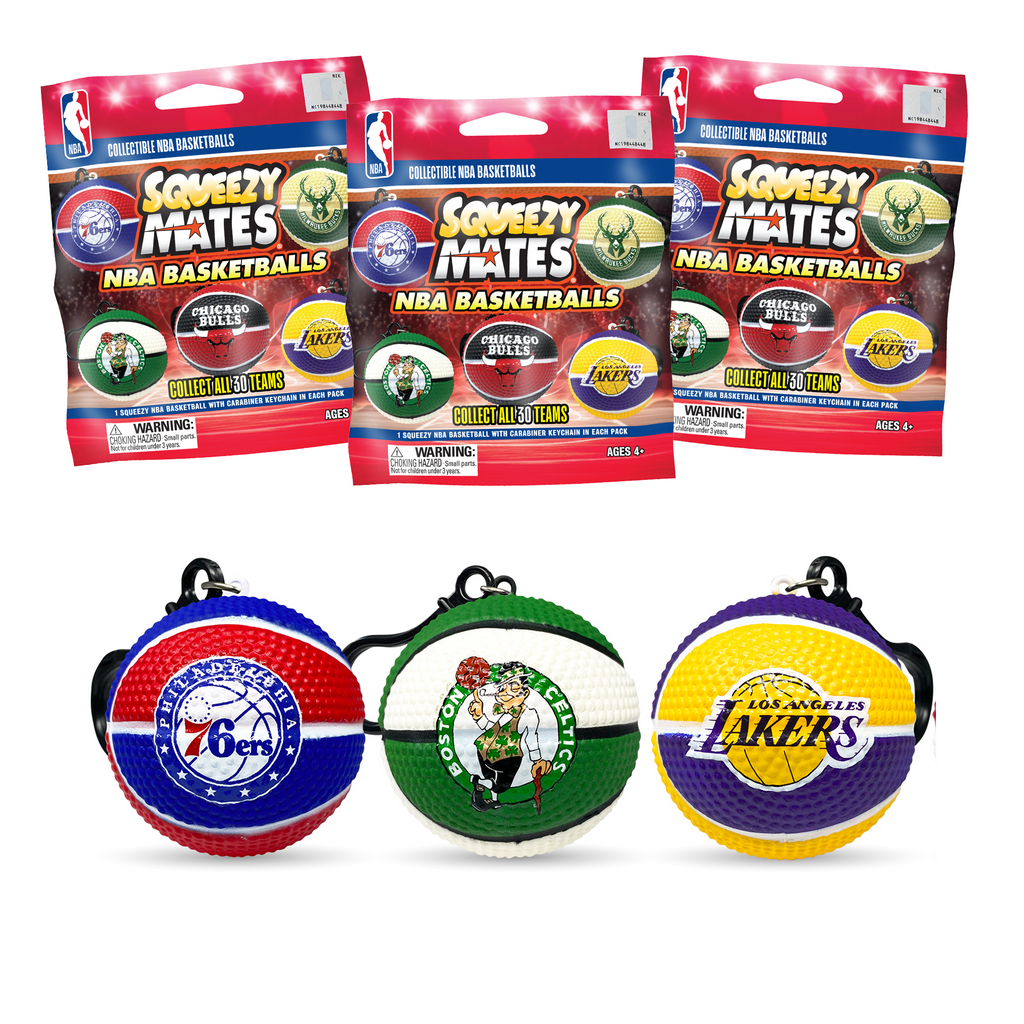 SqueezyMates NBA Basketballs Foil Bag 3 Pack - Displays & Multi-Packs