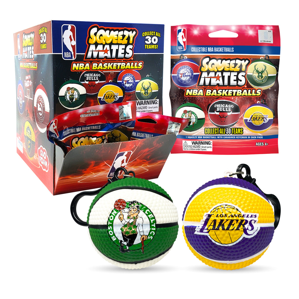 SqueezyMate NBA Basketballs Series 1 Gravity Feed Display - 24ct