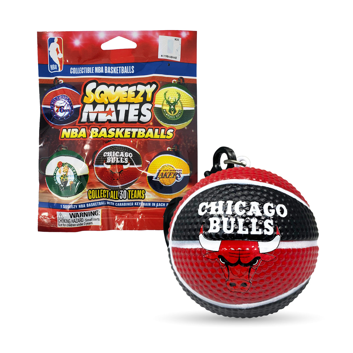 SqueezyMate NBA Basketballs Series 1 Gravity Feed Display - 24ct