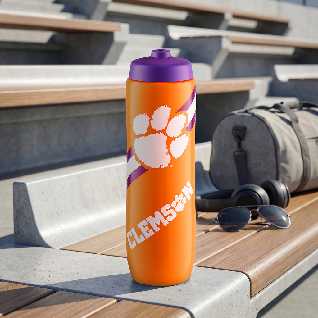 Clemson Squeezy Water Bottle