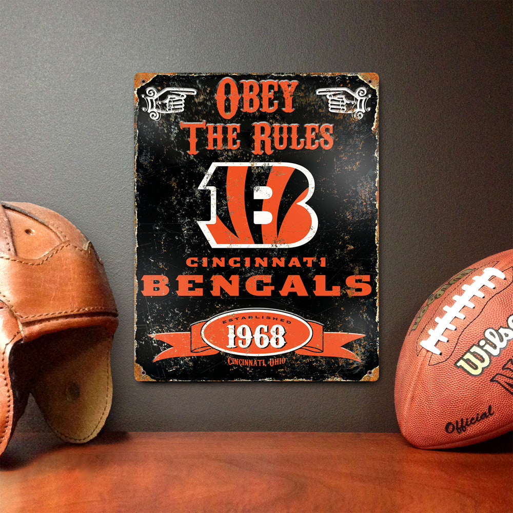 Cincinnati Bengals Pub-Style Embossed Metal Sign