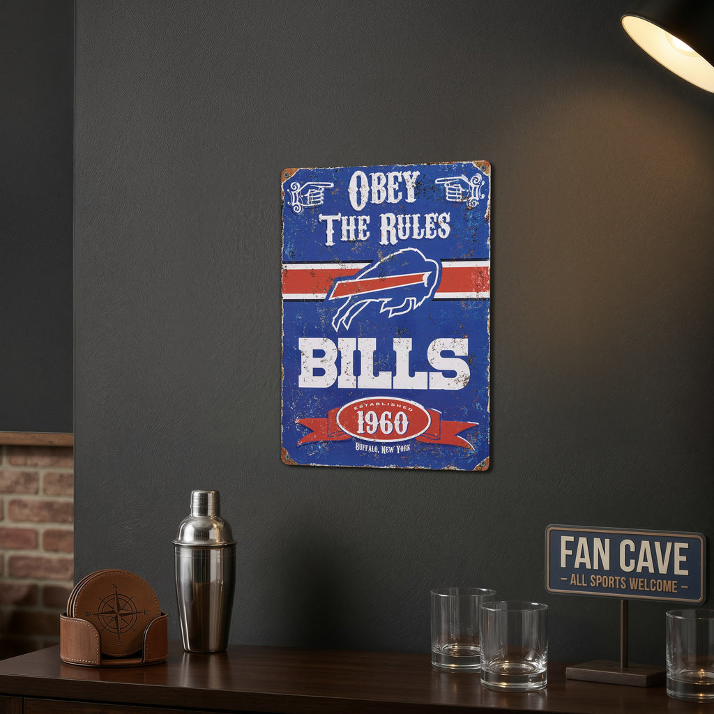Buffalo Bills Pub-Style Embossed Metal Sign