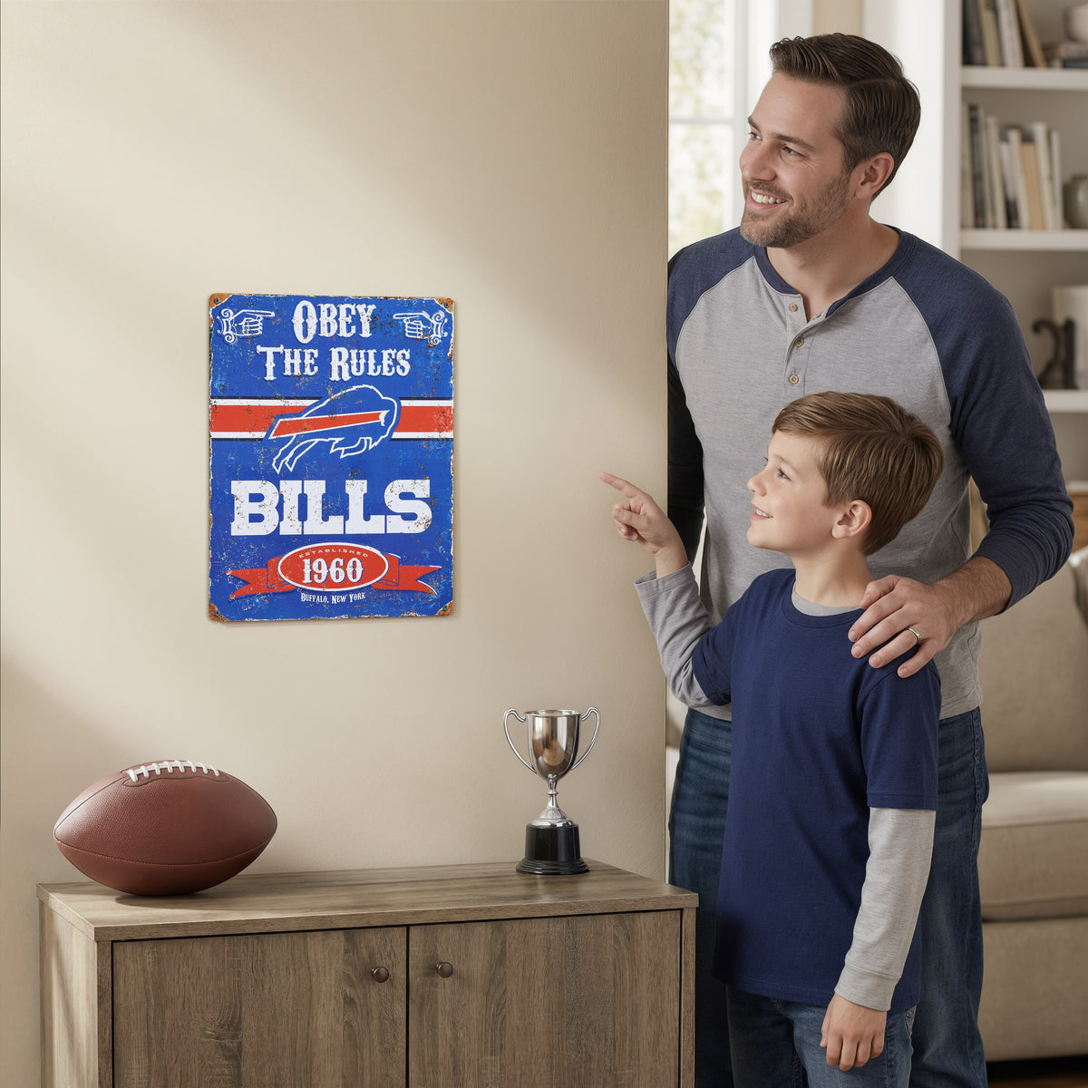 Buffalo Bills Pub-Style Embossed Metal Sign