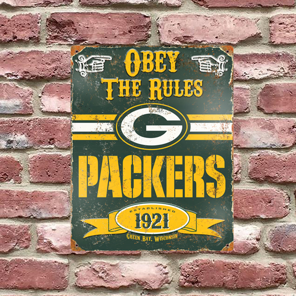 Green Bay Packers Pub-Style Embossed Metal Sign